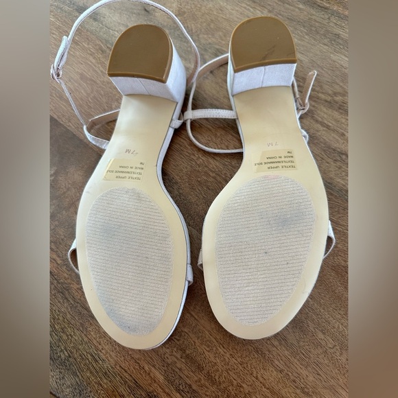 Loft Womens Dressy Sandals Open Toe Block Heel Ankle Strap Leather White Size 7M - Picture 4 of 5